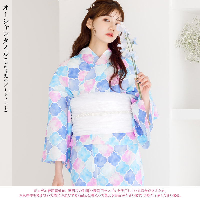 Dita レディース 浴衣 セット 簡単（ゆかた・しわ兵児帯・下駄