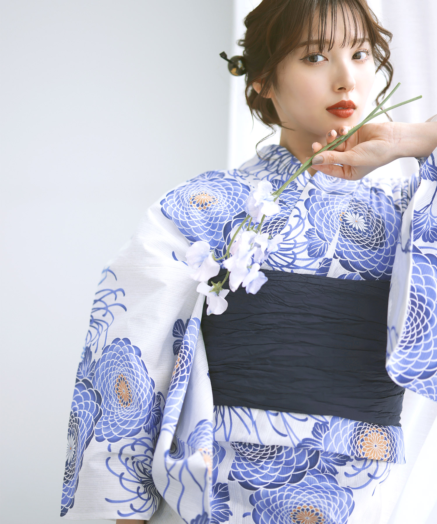 Dita レディース 浴衣 セット 簡単（ゆかた・しわ兵児帯・下駄
