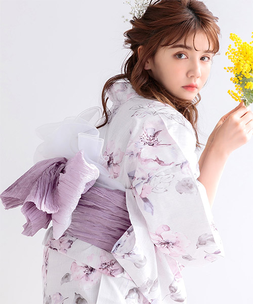 Dita 浴衣セット ピンク 花柄 Dita 浴衣セット レディース 簡単（ゆかた・しわ兵児帯・下駄