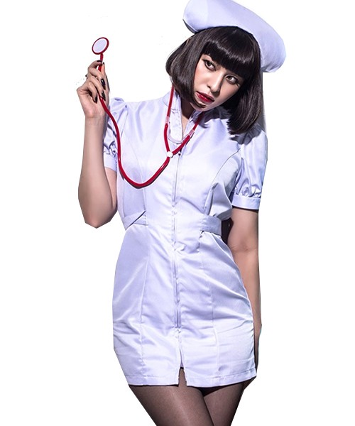 コスプレ ナース イベント costume(コスチューム)ナース/全10色 レディース 女性 ミニスカ セクシー 黒 赤 白 ネオンカラー 可愛い  セット 看護婦