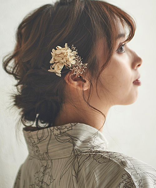 髪飾り 成人式 和装 袴 花 卒業式 レディース 浴衣 着物 振袖 ウエディング 結婚式 ヘアアクセサリー 二次会 七五三 かすみそう ドライフラワー（ゆうパケット） | Dita | 02