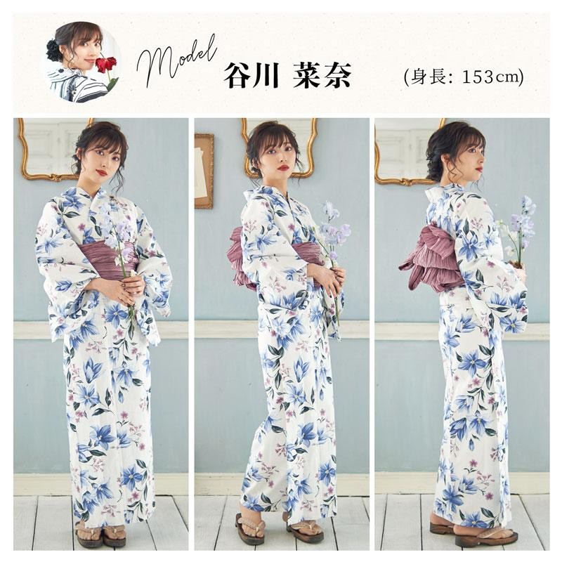 Dita レディース 浴衣 セット 簡単（ゆかた・しわ兵児帯・下駄