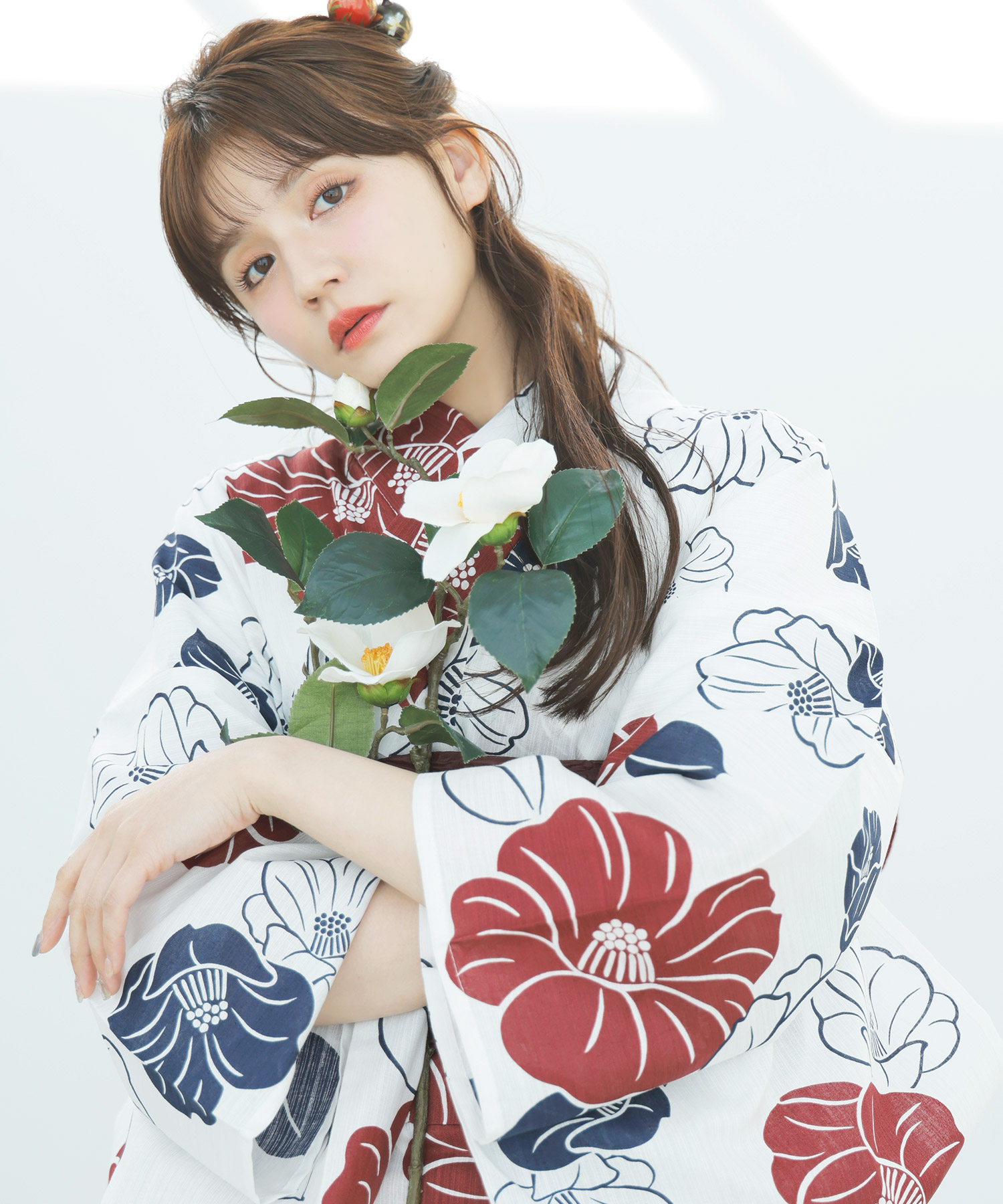 ౨*︎様 Dita 浴衣　洋花の花重ね　最安値❣️ 2025 浴衣5点セット(ゆかた・帯・下駄・着付けマニュアル
