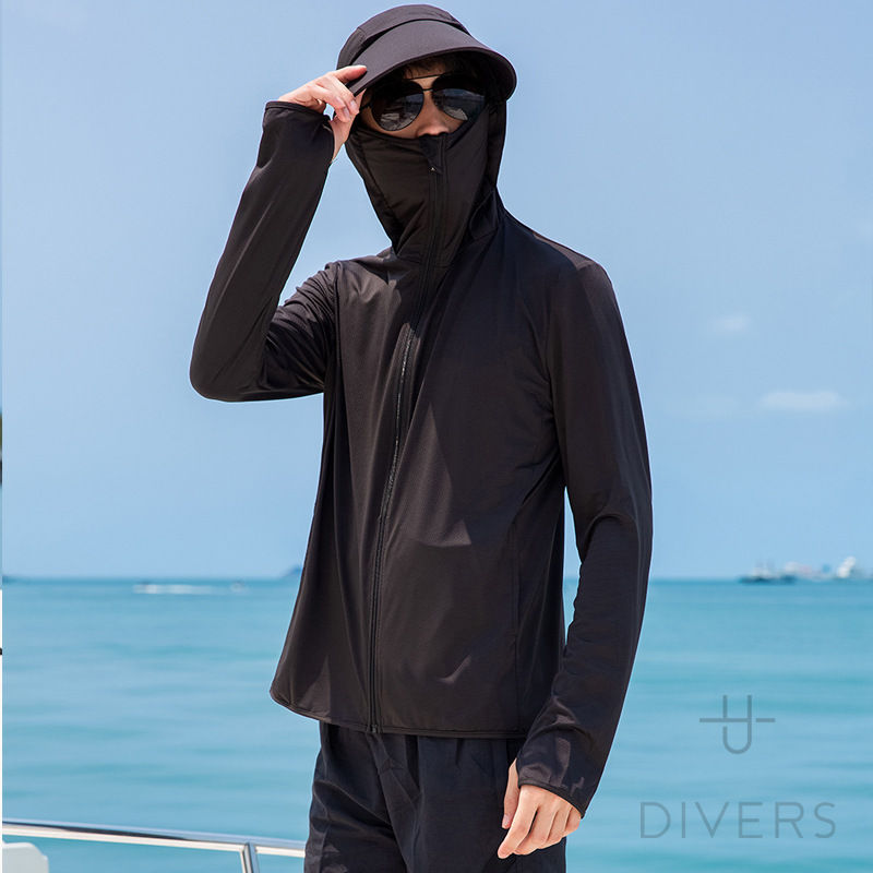ラッシュガード メンズ UVカットパーカー 長袖 夏ジャケットUPF50  接触冷感 冷房速乾 フード付き 超薄 男女 日焼け止め 紫外線対策 指穴