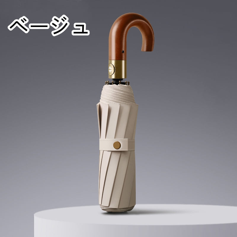 送料無料 雨傘 メンズ 木製ハンドル 折りたたみ傘 晴雨兼用傘 紳士用