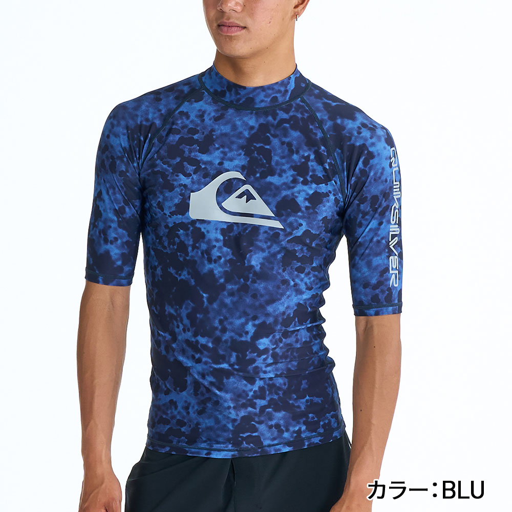 クイックシルバー ラッシュガード メンズ 半袖 ハイネック UPF50+ 速乾