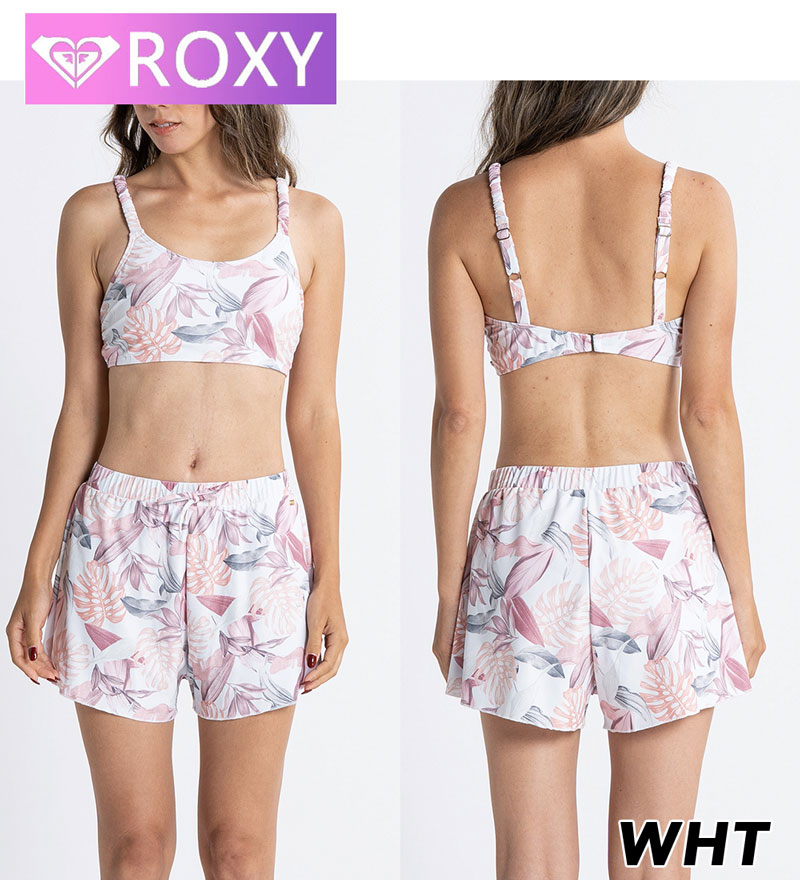 ROXY ロキシー 水着 ３点 セット レディース ラッシュT ブラトップ キュロット ボタニカル ON THE BEACHAV