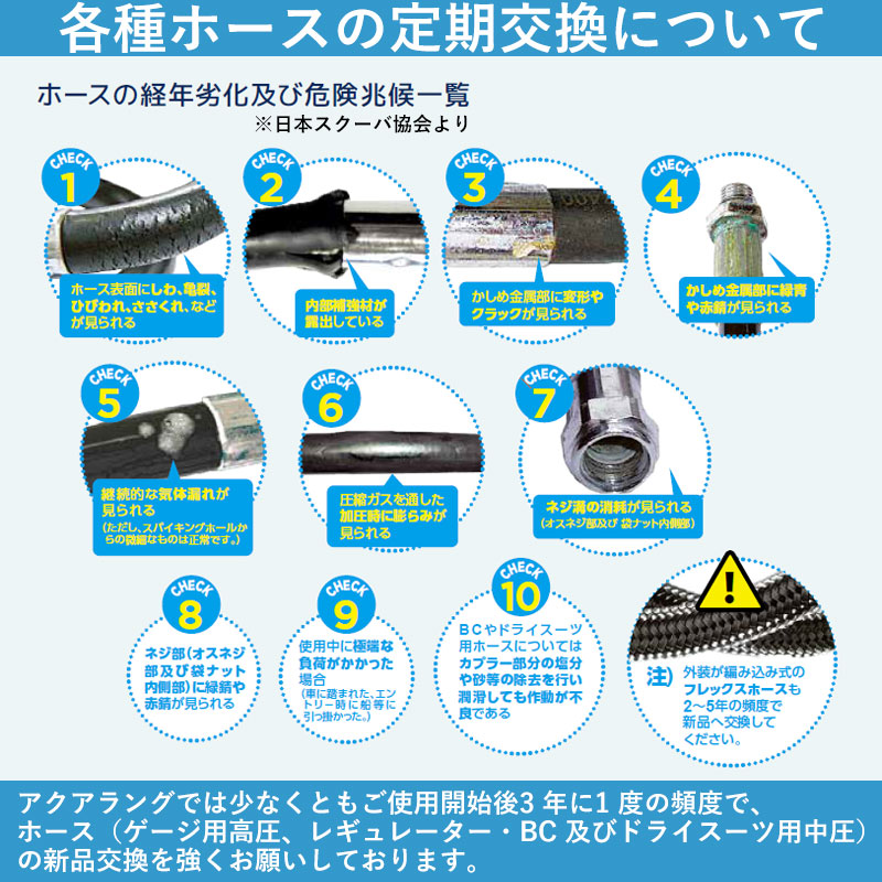 ドライスーツ ホース 84cm ドライ中圧ホース 84cm(33in
