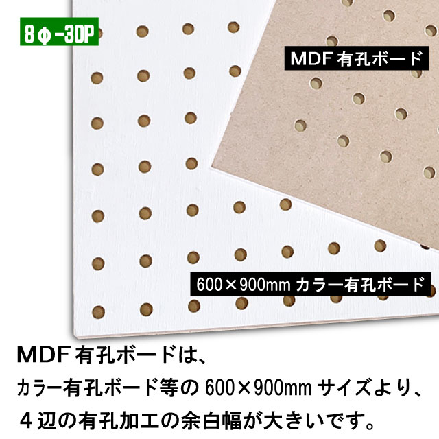 ペイントアートサインボート（MDF合板） MDF有孔ボード額縁タイプ（8φ-30P）4mm厚 600mm×900mm（A品）1枚 穴