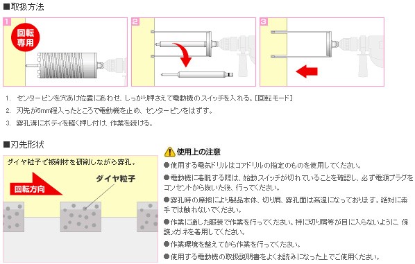 ユニカ 単機能コアドリル E＆S 乾式ダイヤ DCタイプ ストレートシャンク  ES-D150ST 