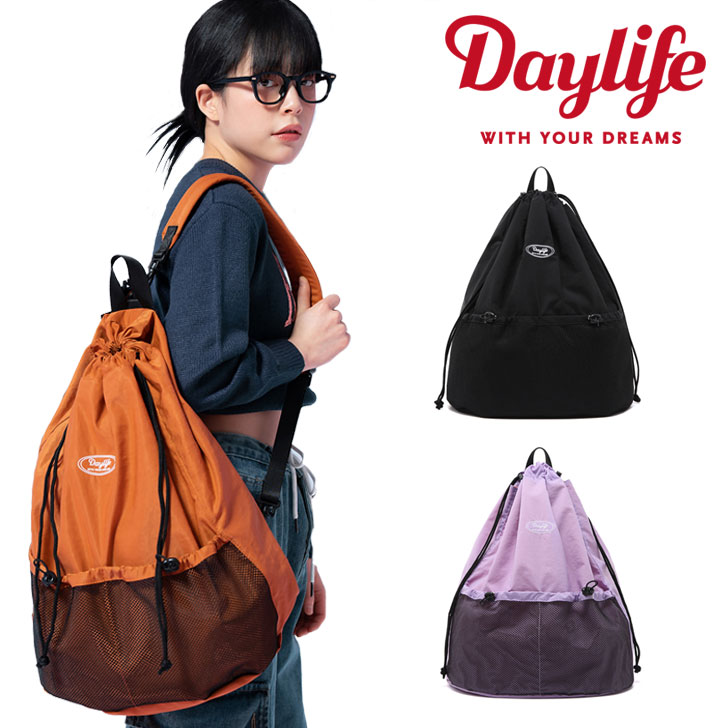 デイライフ リュック DAYLIFE 正規販売店 DRAW STRING BACKPACK ドロー ストリング バックパック BLACK ORANGE PURPLE 5002088869/70/71 バッグ