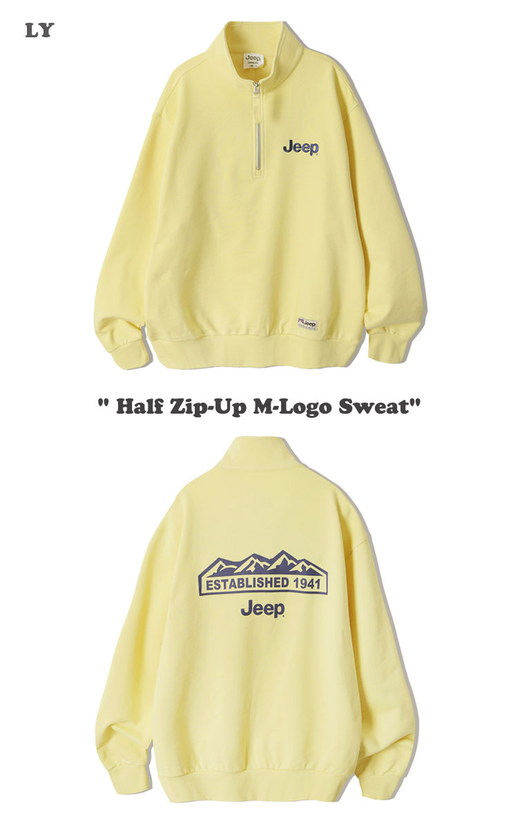 即納カラー有/国内配送】ジープ スウェットシャツ Jeep Half Zip-Up M