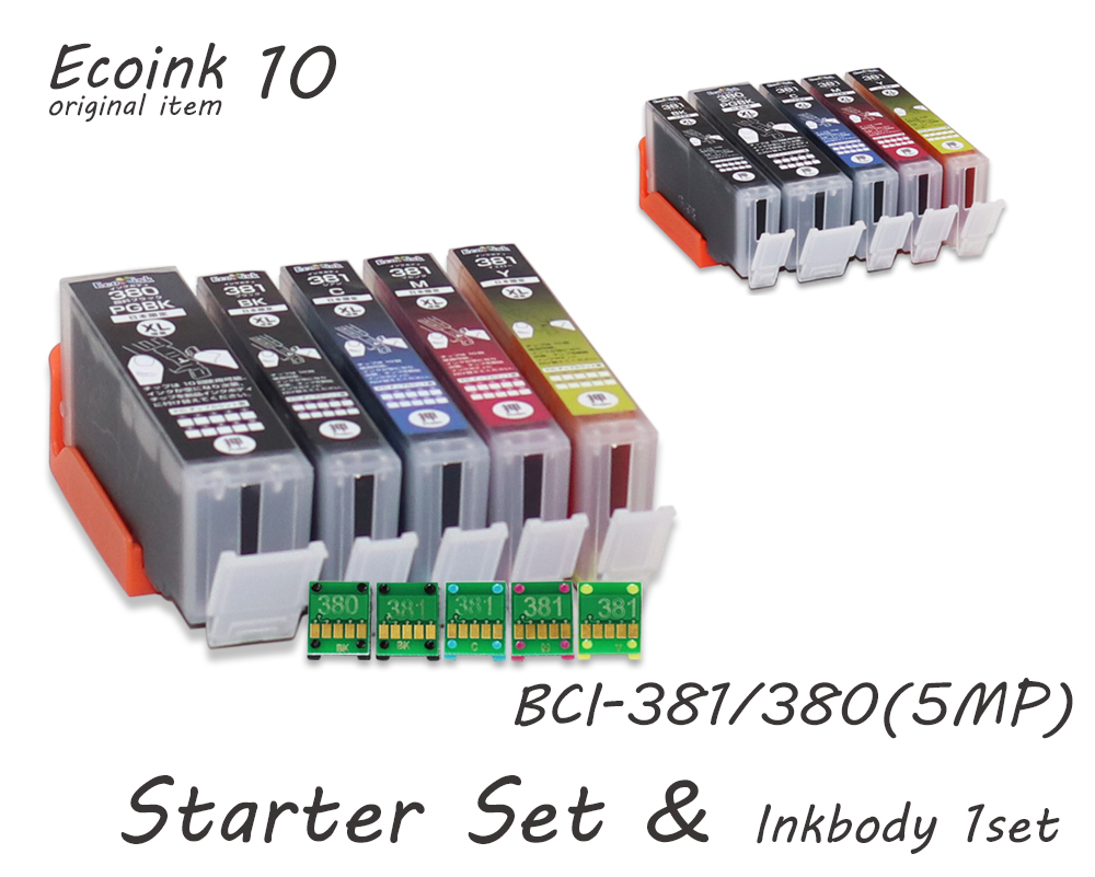 BCI_381_380_5MP キヤノン　プリンターインク キヤノン プリンターインク 381 BCI-381+380/5MP 5色 Ecoink10