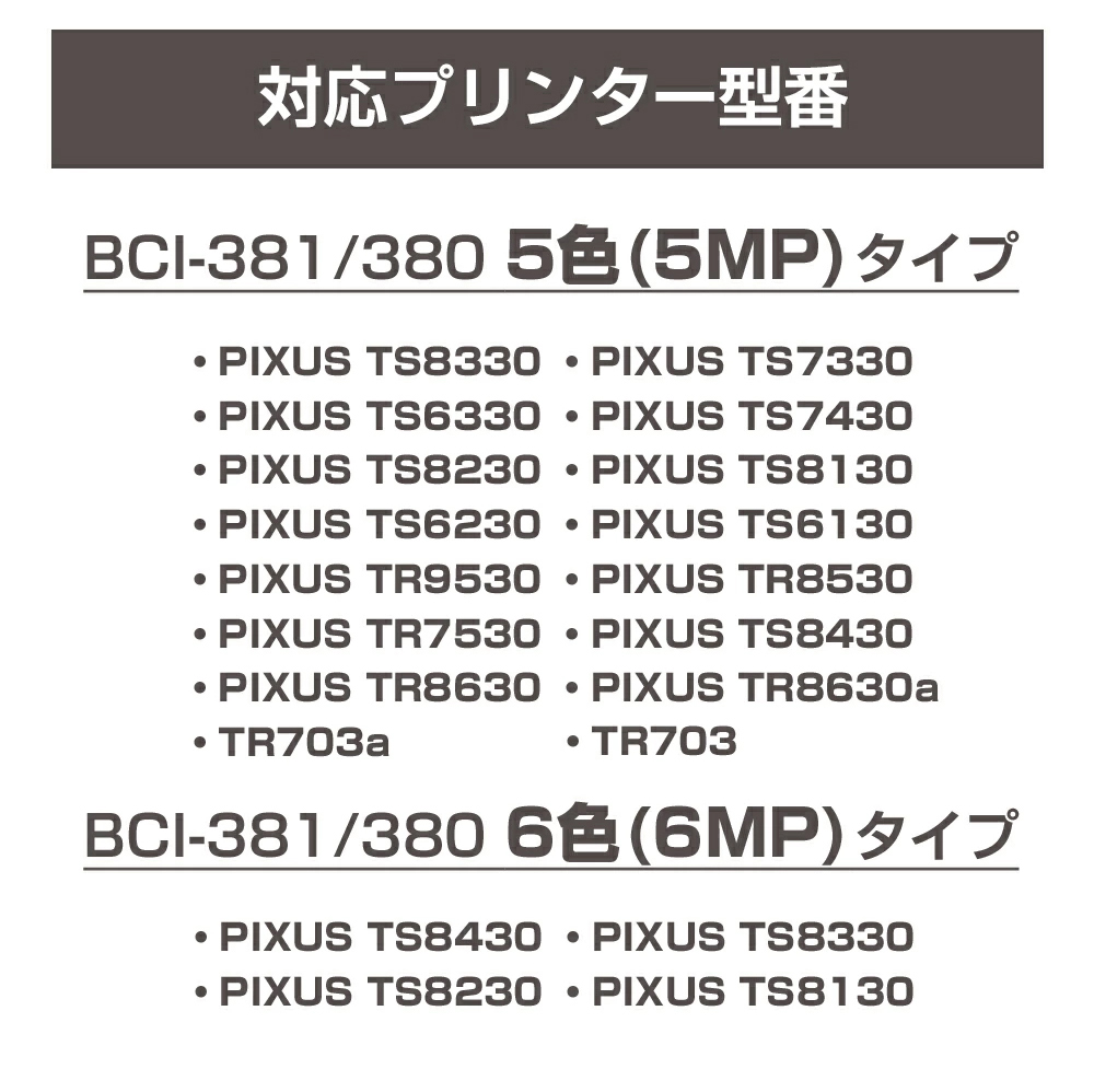 エコインク BCI-380 PGBK ブラック 顔料×1個 大容量 プリンター