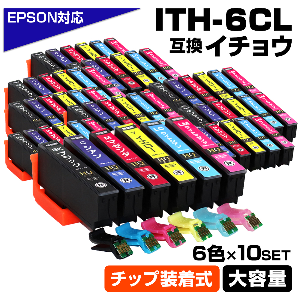 エコインク ITH-6CL イチョウ 6色×10セット ICチップ装着式 互換インク 