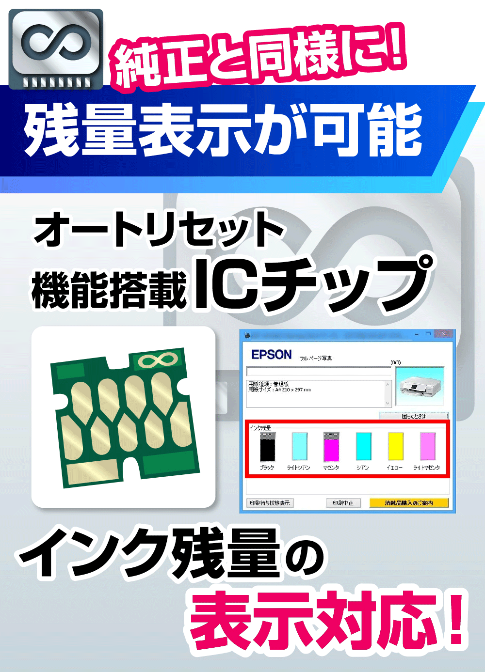 エコインク 【永久ICチップ付き】ITH-6CL 6色パック スターターセット