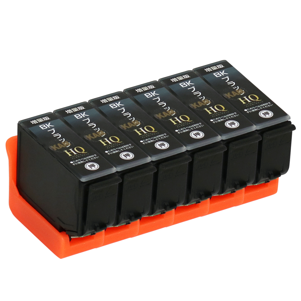 エコインク エプソン 互換インク KAM-BK-L ×6 カメ ブラック 増量版 大