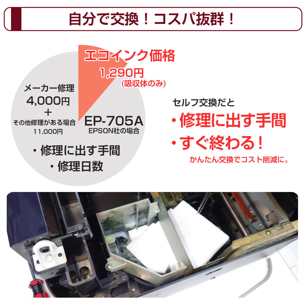 エコインク EP-702A EP-703A EP-705A 対応 交換用廃インクパッド