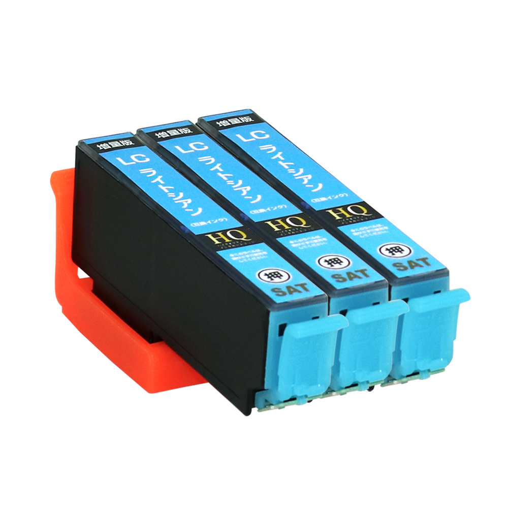 エプソン プリンターインク SAT SAT-LC ライトシアン 3個 薄青 水色 サツマイモ EPSON 互換インクカートリッジ EP-712A  EP-713A EP-714A EP-812A EP-813A :eg-sat-lc3:エコインク !店 通販  