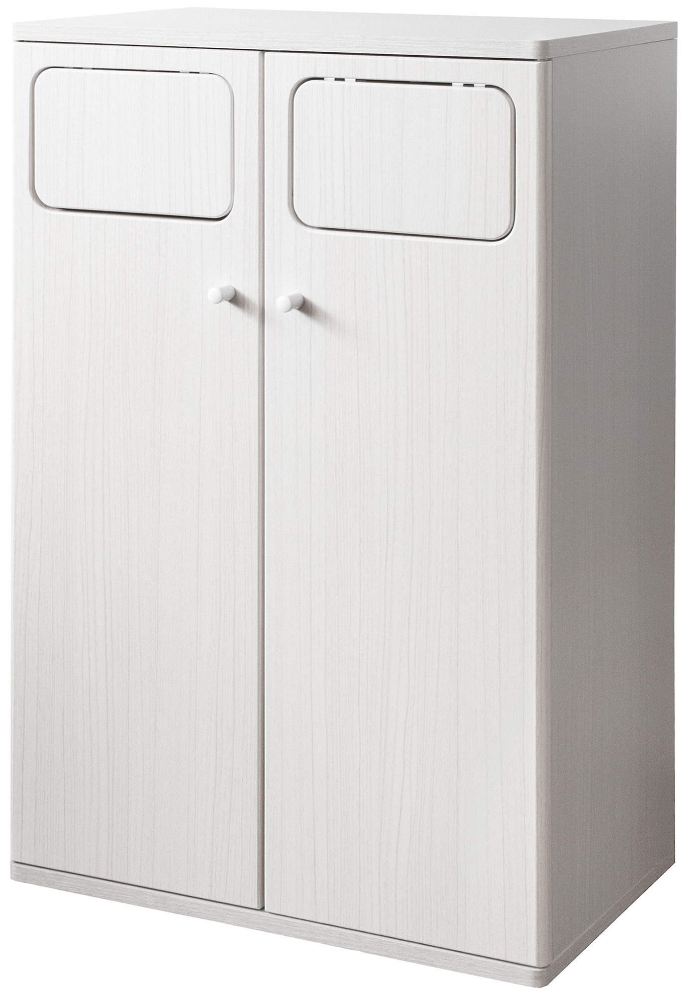 木製ダブルダストボックス Empro エンプロー ホワイト 2連式 フタ付き ごみ箱 45リットルx2 ゴミ分別 45L DB-802｜diymuse
