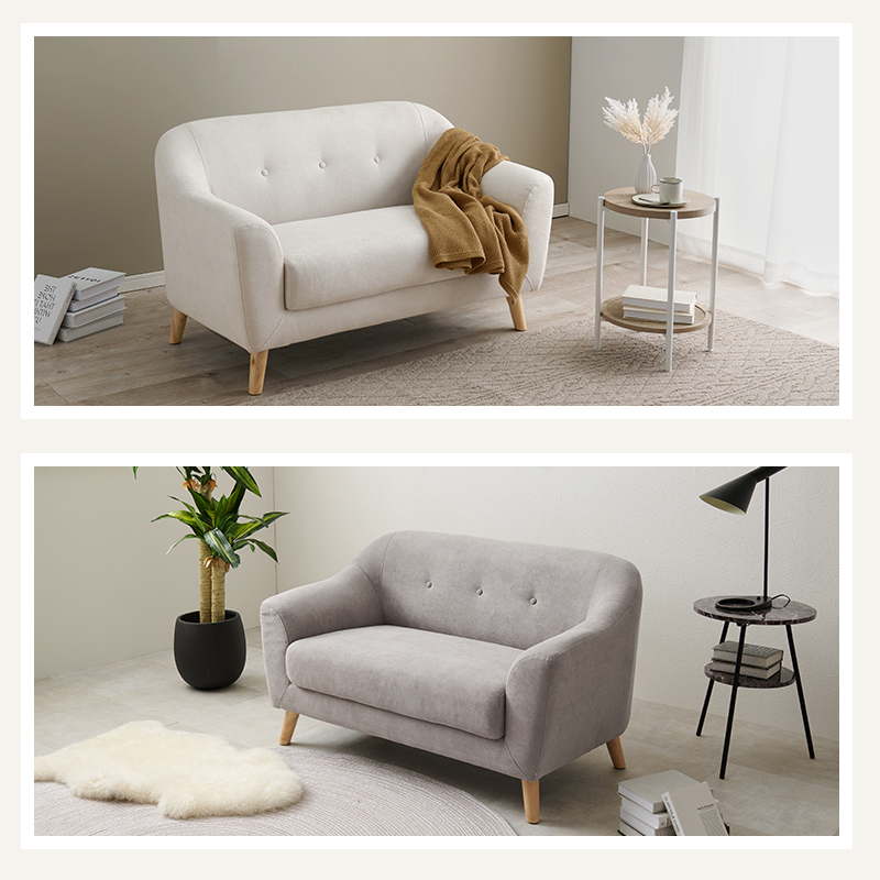 HAGiHARA（萩原） ソファ 2人掛け コンパクトソファー エメル グレー