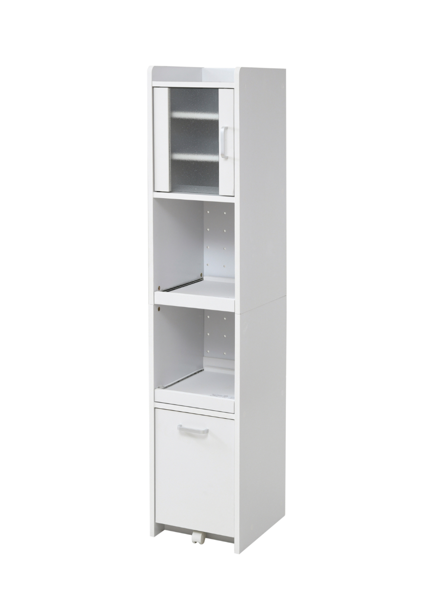 JKプラン 隙間収納　キッチン 食器棚 幅32.5 高さ124 ホワイト fkc-0533.jpg