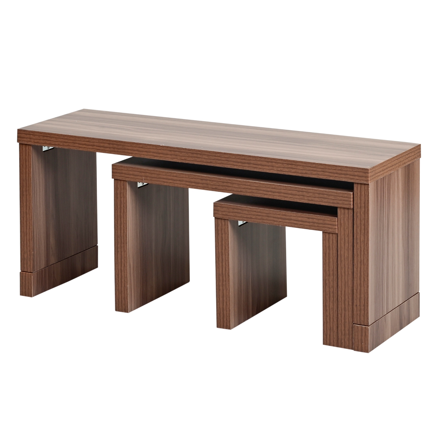 リビングテーブル ネストテーブル ローテーブル 木製 3個セット 長方形 コノ字テーブル センターテ...