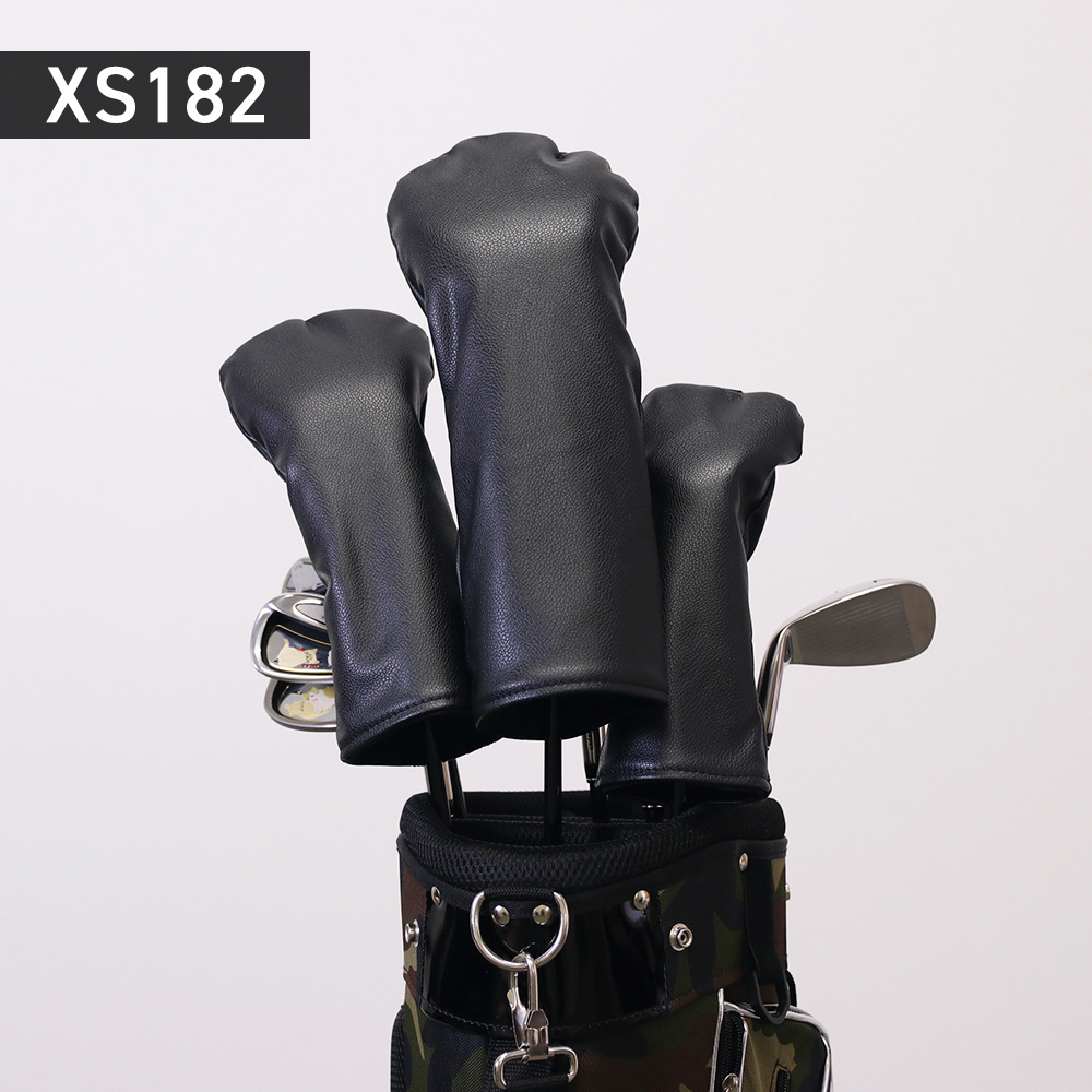 ヘッドカバー3個セット　スタッズブラックDR（460cc対応）/FW/UT ヘッドカバー ゴルフ キャラクター ドライバー DR FW UT 番手タグ