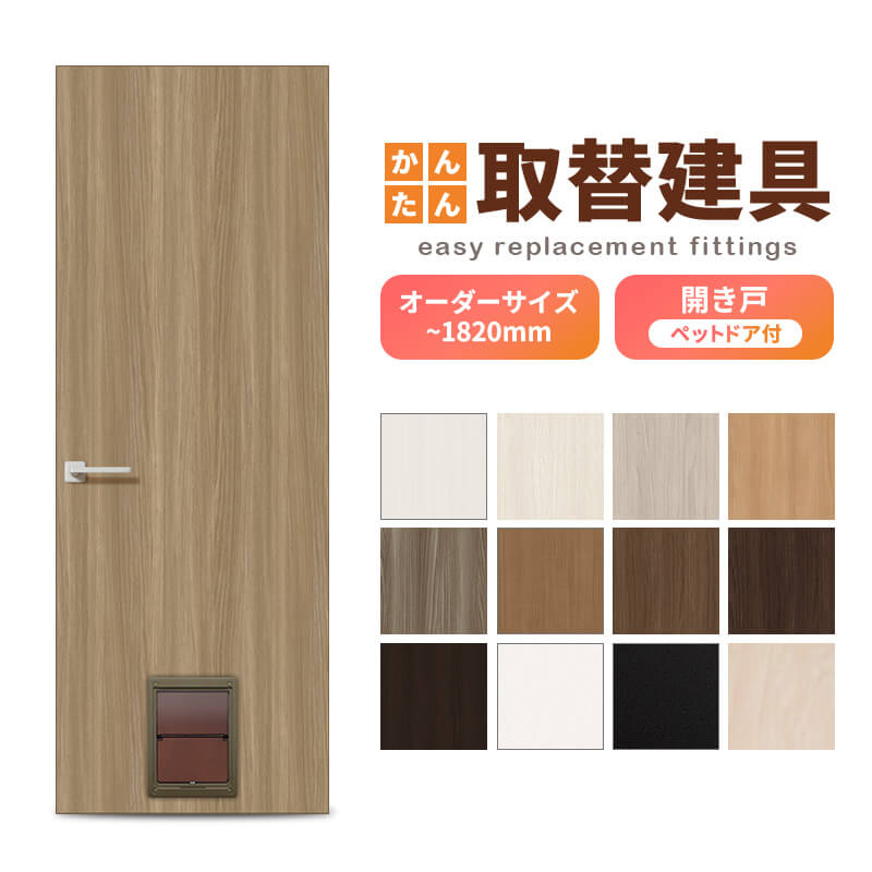 かんたん建具 扉のみ取替用 開き戸 縦長窓1列アクリル板付 ドアサイズ