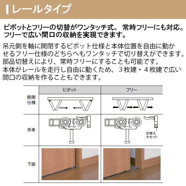 ラシッサ LIXIL クローゼット扉 ドア 2枚 折れ戸 ラシッサS レール