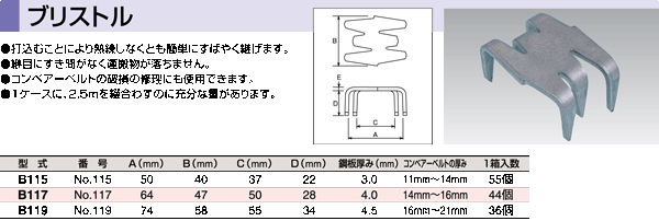 H.H.H./スリーエッチ ブリストル No.117 B117 入数：1箱（44個入）-