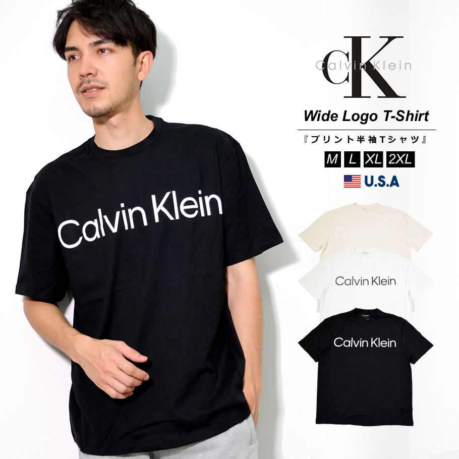 CALVIN KLEIN JEAMS カルバンクライン ジーンズ Tシャツ メンズ レディース ブランド ロゴプリント おしゃれ 40HM890  USA規格