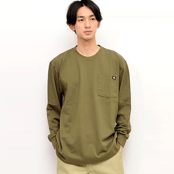 Dickies ディッキーズ Tシャツ メンズ ロンT 胸ポケット ワンポイント ゆったり ルーズシ...