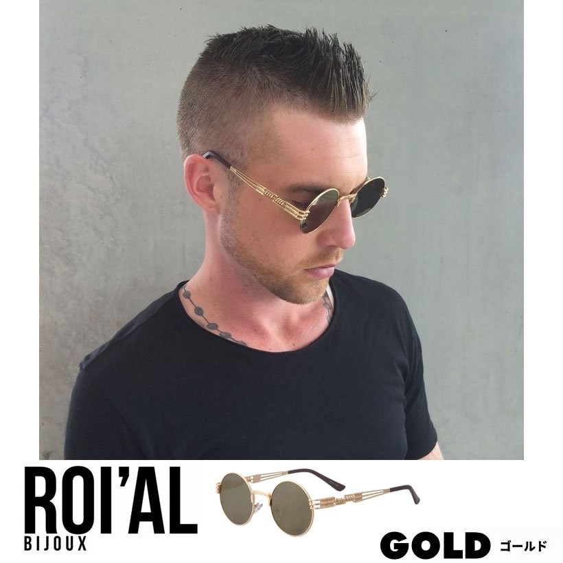 ROIAL BIJOUX サングラス メンズ ブランド おしゃれ ラウンド型 カラーレンズ ミラー 眼鏡 メガネ アイウェア