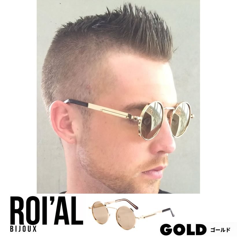 ROIAL BIJOUX サングラス メンズ ブランド おしゃれ ラウンド型 カラーレンズ ミラー 眼鏡 メガネ アイウェア