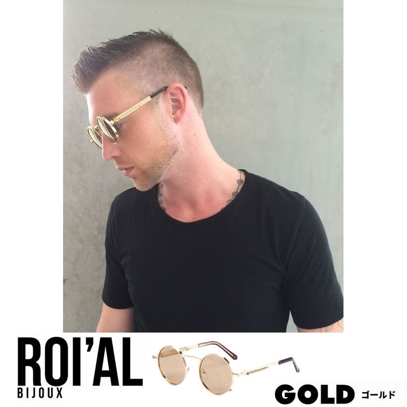 ROIAL BIJOUX サングラス メンズ ブランド おしゃれ ラウンド型 カラーレンズ ミラー 眼鏡 メガネ アイウェア