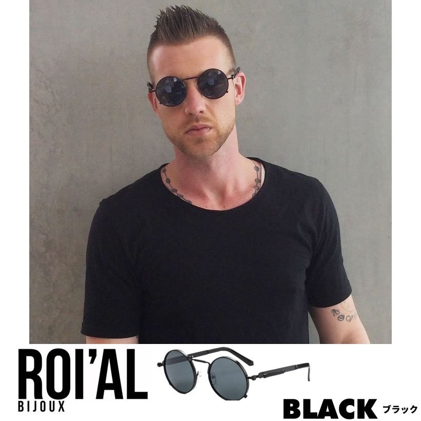 ROIAL BIJOUX サングラス メンズ ブランド おしゃれ ラウンド型 カラーレンズ ミラー 眼鏡 メガネ アイウェア