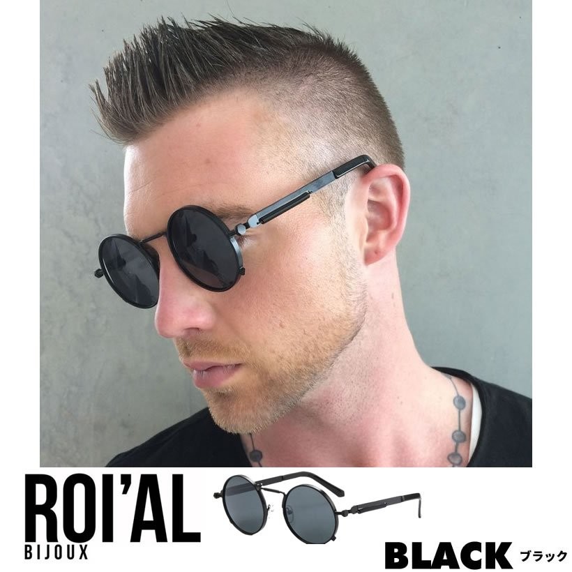 ROIAL BIJOUX サングラス メンズ ブランド おしゃれ ラウンド型 カラーレンズ ミラー 眼鏡 メガネ アイウェア