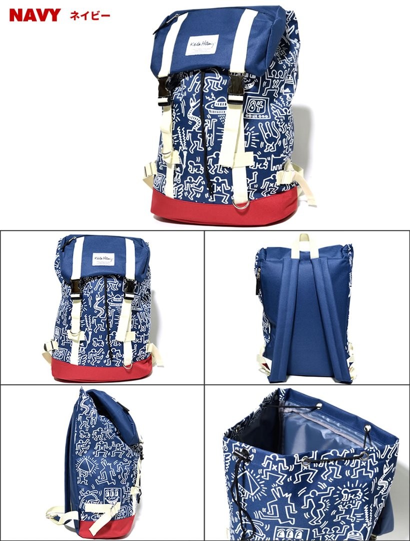 Keith Haring キースヘリング バックパック メンズ ブランド 大容量 リュックサック 通学 おしゃれ 学生 アウトドア スポーツ バッグ 黒