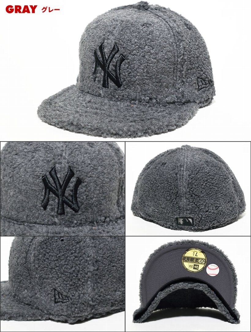 ニューエラ キャップ メンズ ベースボールキャップ ボアフリース 帽子 NEWERA 59FIFTY ニューヨークヤンキース 2017秋冬 新作
