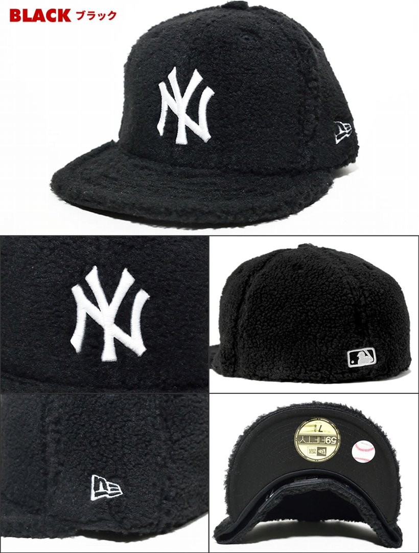 ニューエラ キャップ メンズ ベースボールキャップ ボアフリース 帽子 NEWERA 59FIFTY ニューヨークヤンキース 2017秋冬 新作