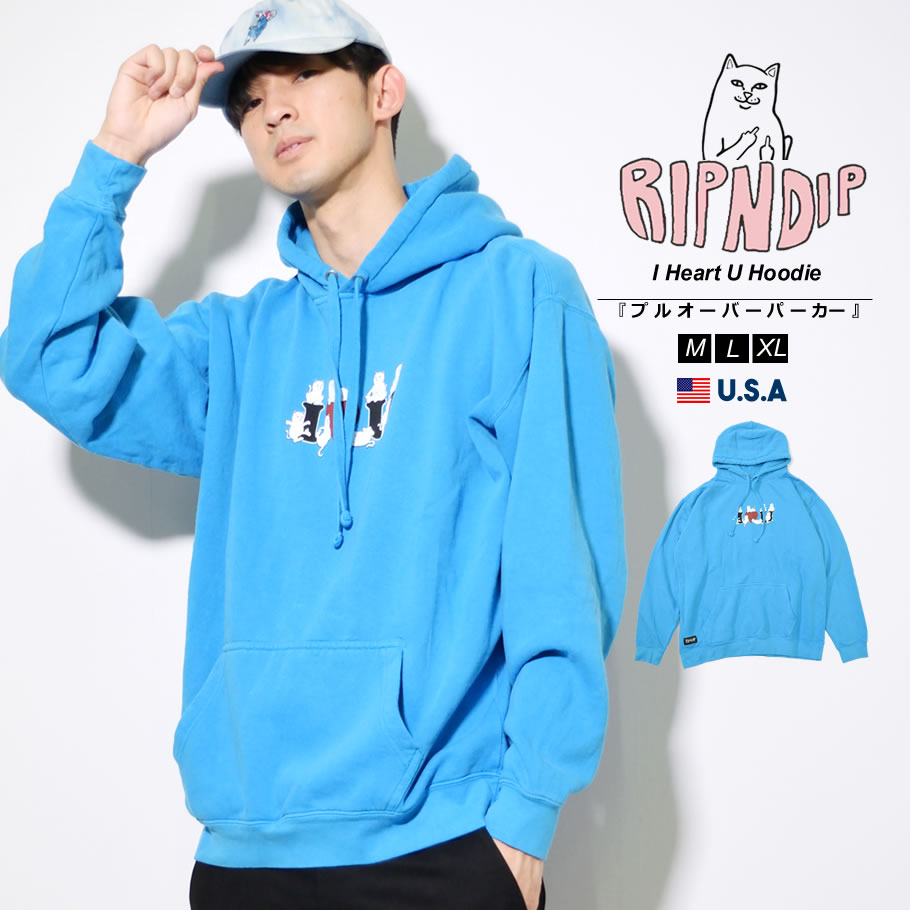 リップンディップ パーカー メンズ スウェット 裏起毛 暖かい 秋 冬 猫 ネコ プリント RIPNDIP ブランド RND9044 ファッション