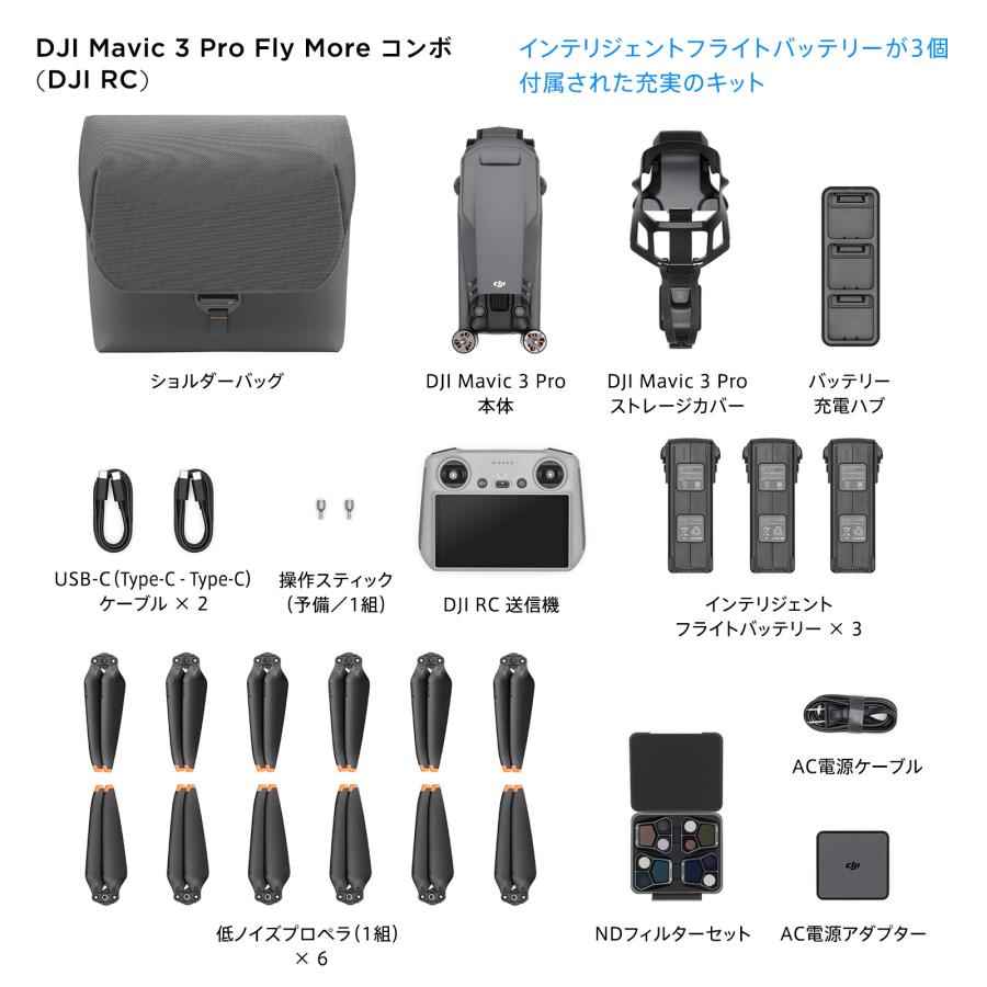 DJI Mavic 3 Fly More コンボ 高性能フラッグシップドローン 4/3型 CMOS Hasselbladカメラ　5.1K動画撮影　全方向障害物検知　46分飛行時間　高度RTH機能　最大伝送距離15 km（日本：8 km） Amazon.com: DJI Mavic 3 Fly More Combo, Drone with 4/3 CMOS