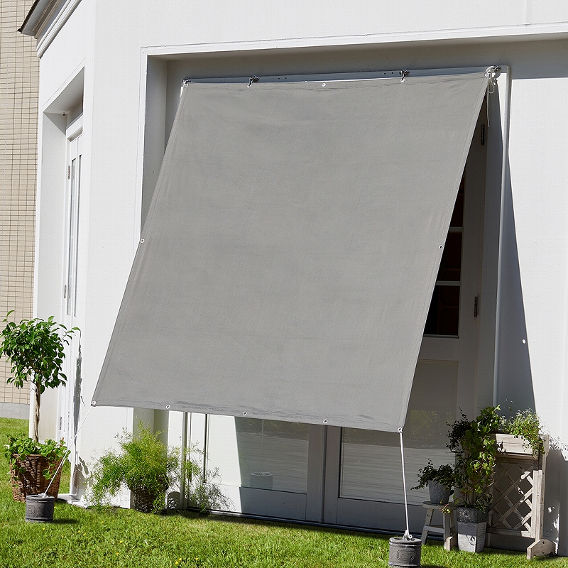 日よけシェード サンシェード 庭 スクリーン オーニング 撥水 シェード 1.95× 1.95m 目隠し 紫外線 UV対策 省エネ 柊