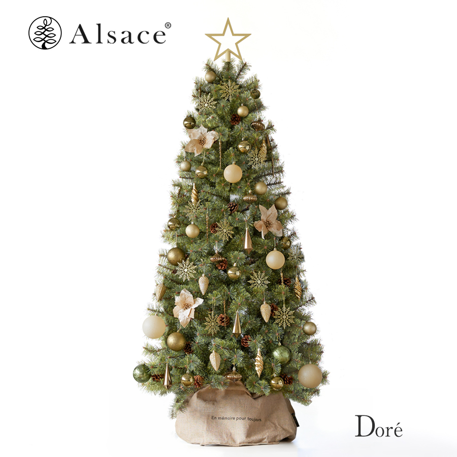 Alsace(R)公式 正規品 クリスマスツリー 180cm アルザスツリー + 62p Luxury オーナメントセット 2024ver.樅  鉢カバー付属 : 28076 : ダイコン卸 直販部 - 通販 - Yahoo!ショッピング