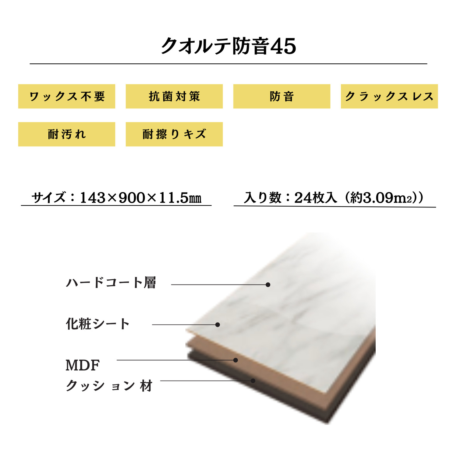NODA（ノダ） ノダフローリング 11.5mm クオルテ防音45 マンション用 