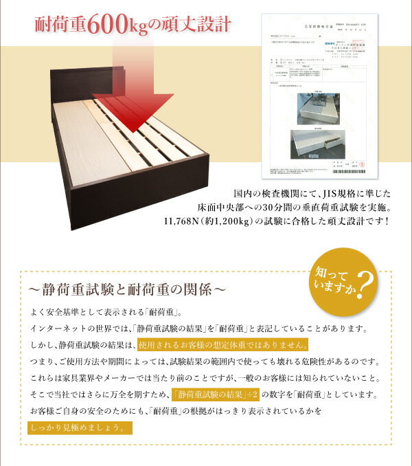 お客様組立 長く使える棚・コンセント付国産頑丈2杯収納ベッド ゼルトスプリングマットレス付き ダブル :a110021500026348:P T