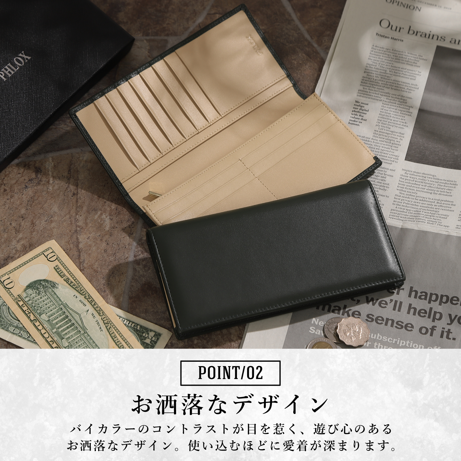 メンズ長財布 DAYSART（デイズアート） 財布 メンズ 長財布 本革 レザー ブラック