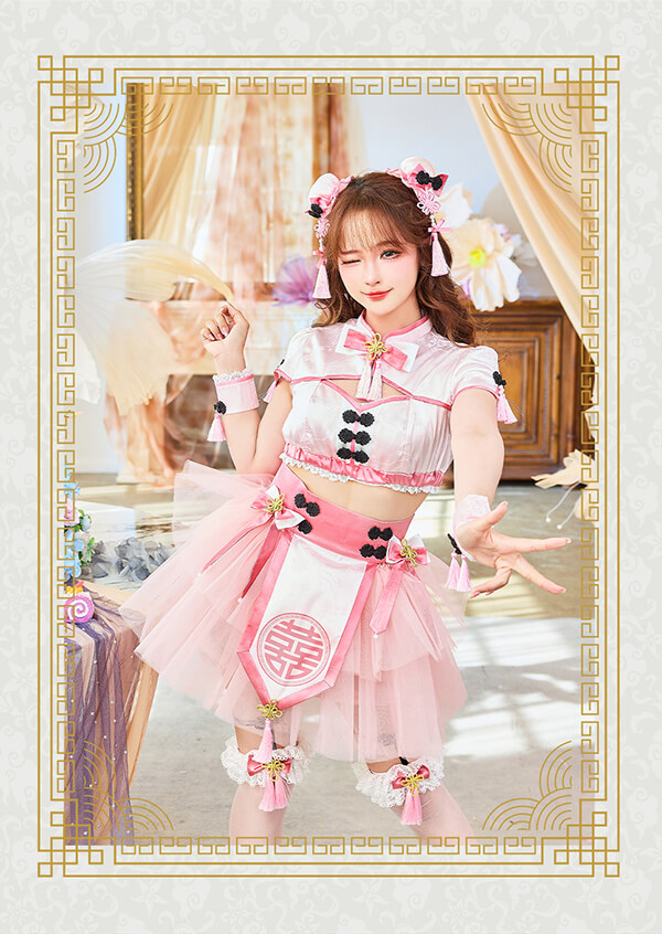 正規品]【あすつく】アイドル チャイナ ピンク パープル ブルー