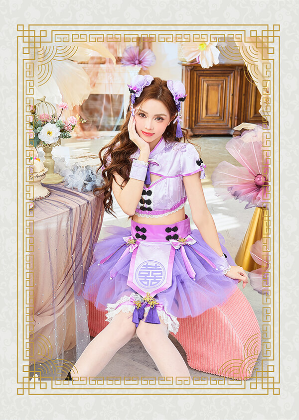 正規品]【あすつく】アイドル チャイナ ピンク パープル ブルー